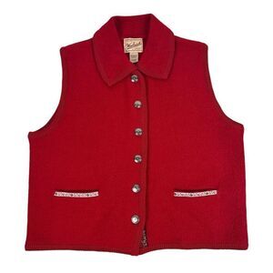 Woolrich Boiled Felted Wool Red Large Vest